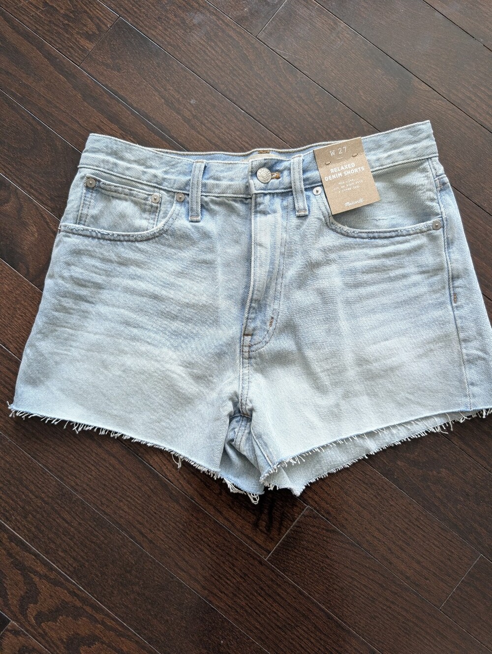 Madewell Light Blue High-Waist Relaxed Denim Shorts